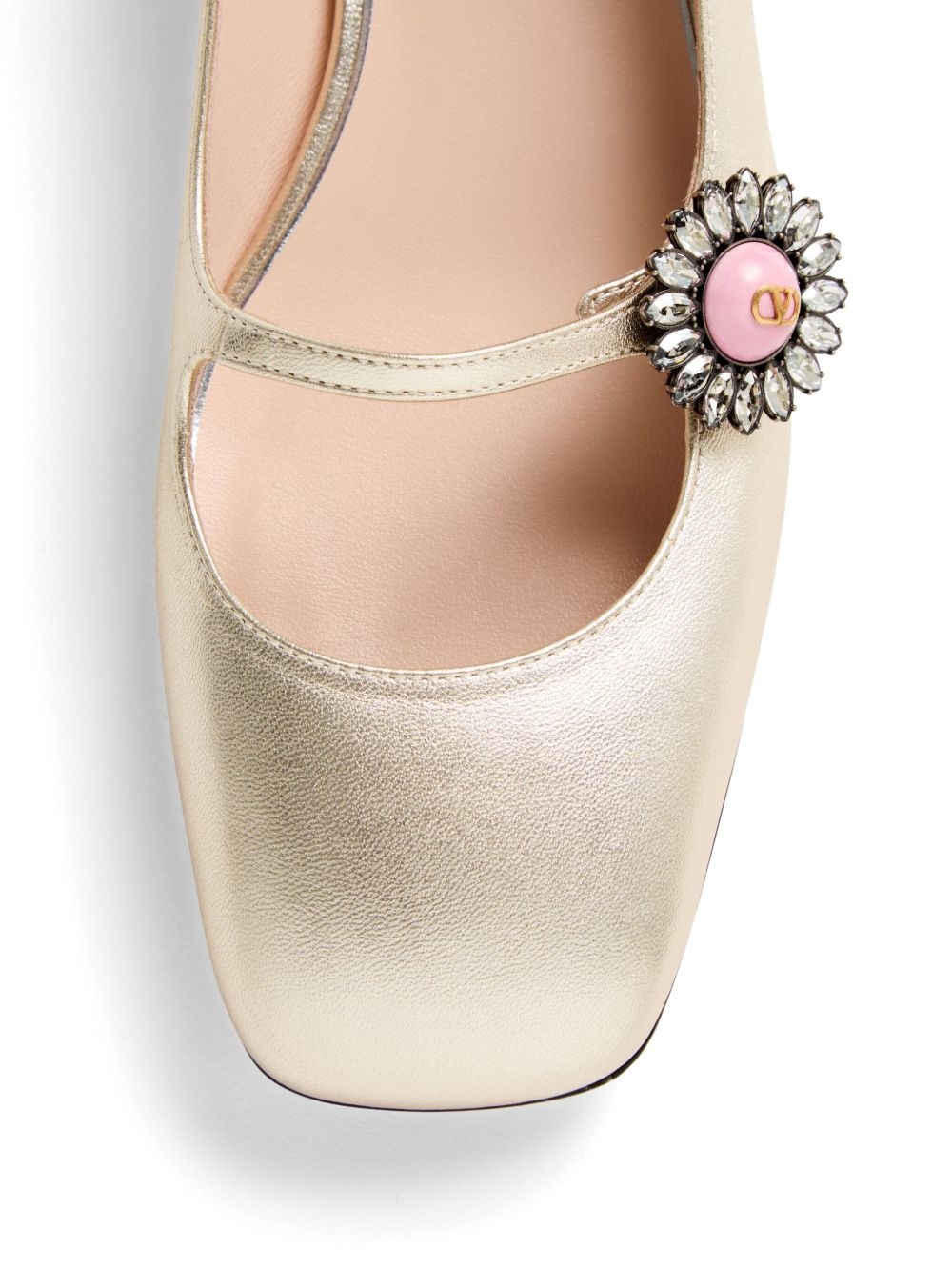 floral appliqué ballerina shoes - 4