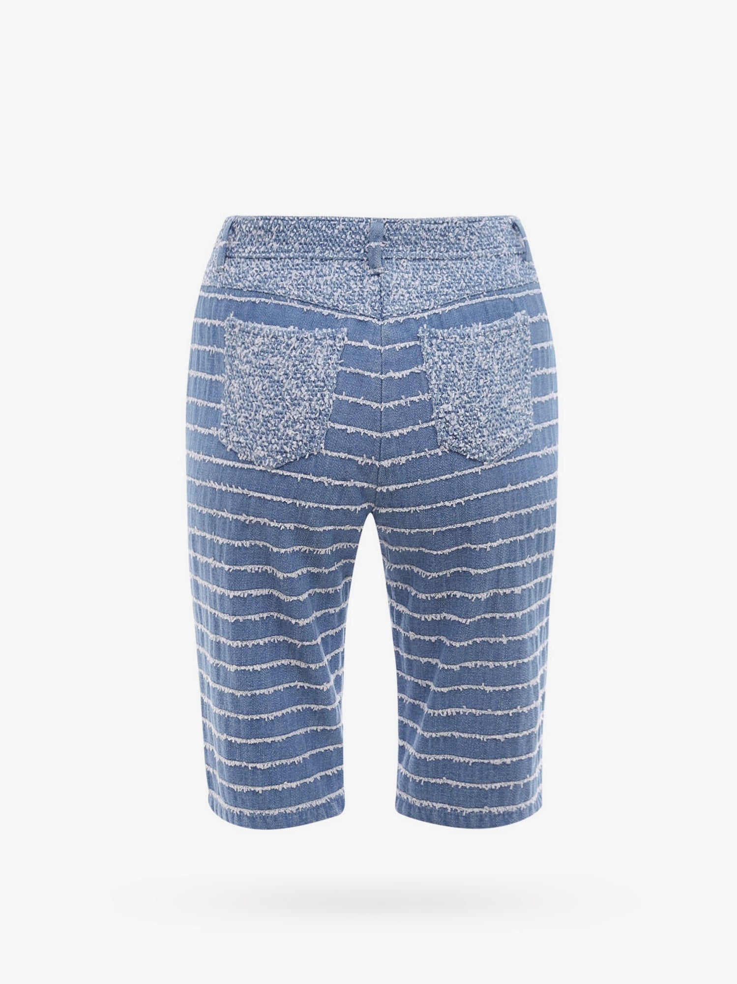 K KRIZIA - K Krizia Denim Bermuda Shorts With Tweed Profiles - 2