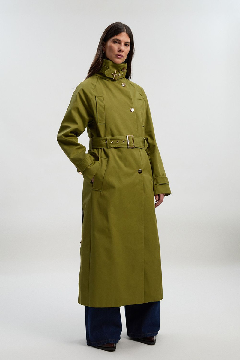 KAREN MILLEN Funnel Neck Trench Coat outlook