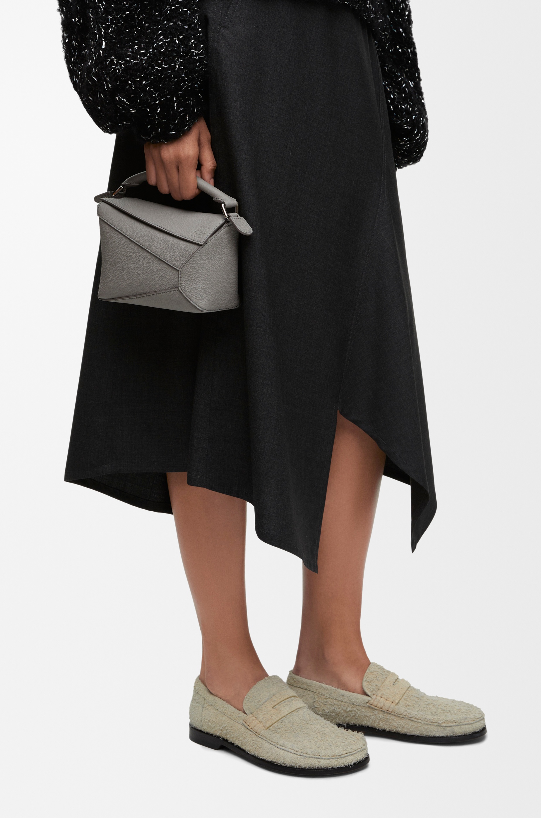 Mini Puzzle Edge bag in soft grained calfskin - 2