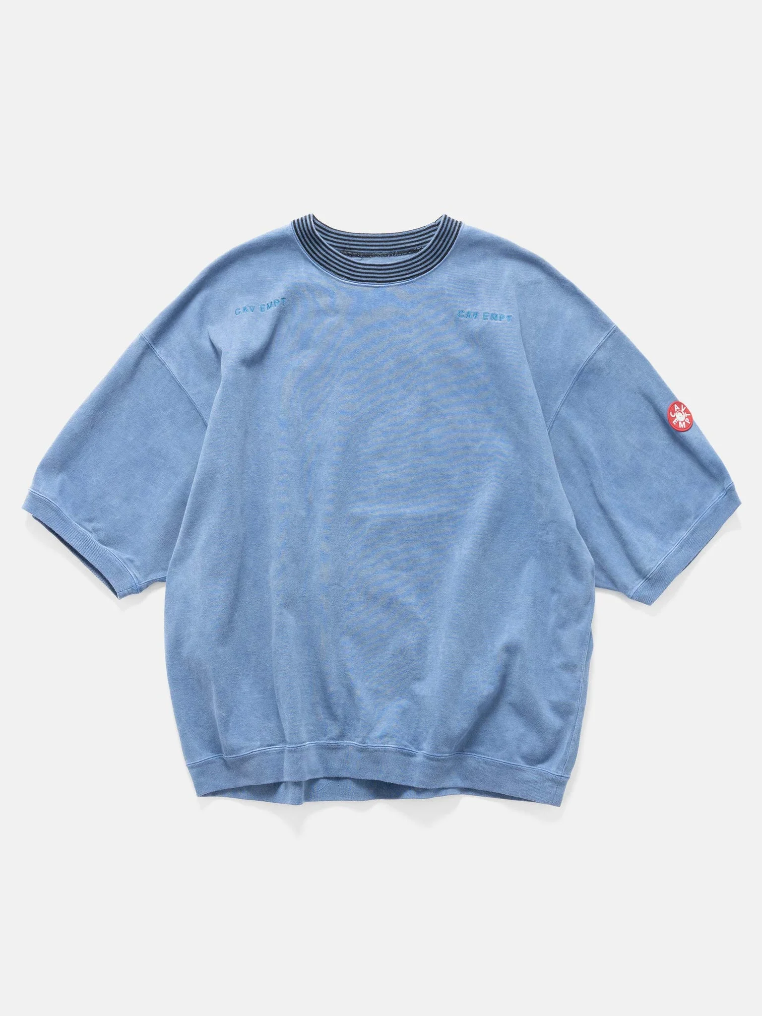 Overdye Cotton Jersey Short Sleeve Crew Neck Navy - 1