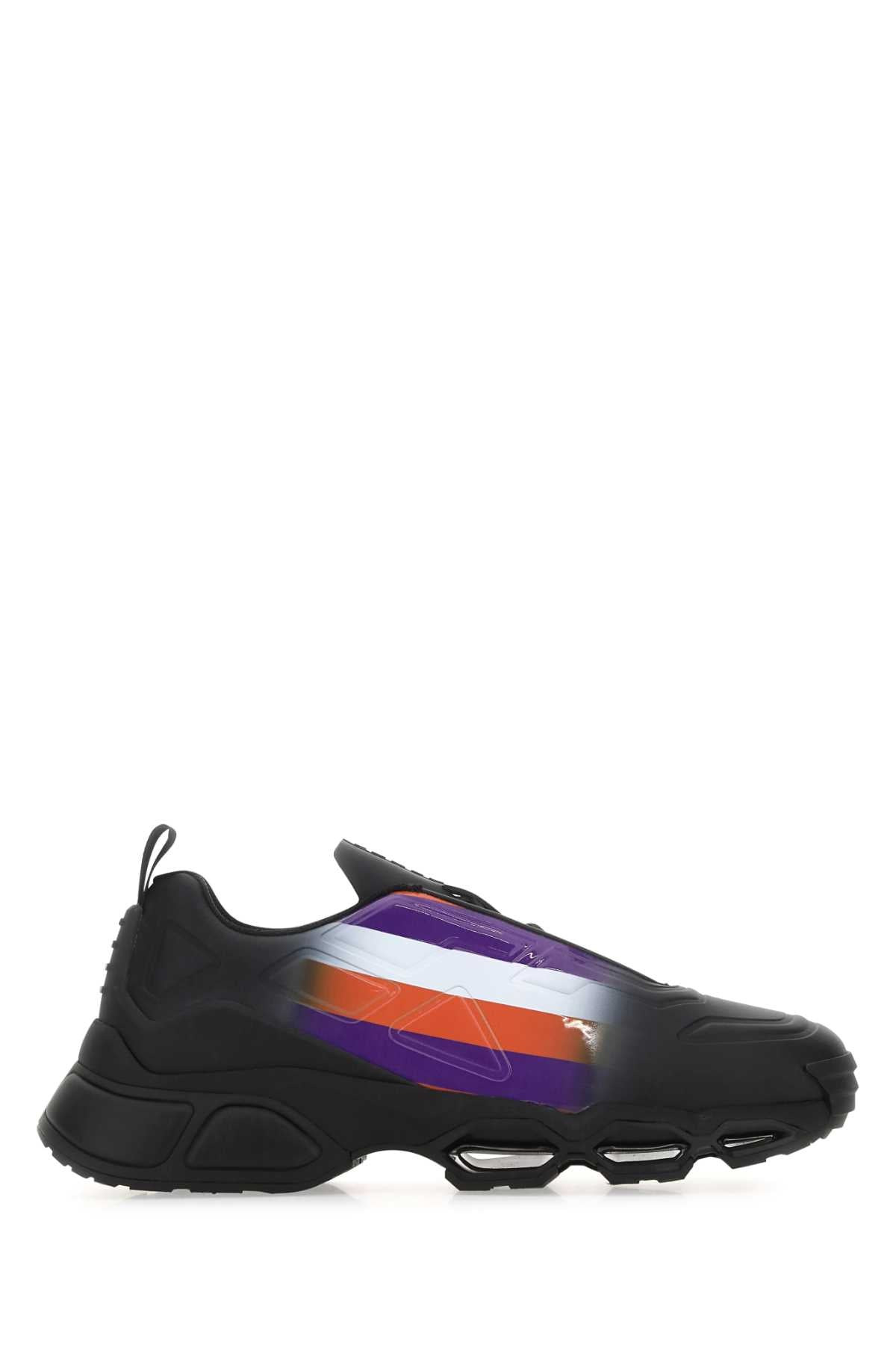 Prada Men Black Rubber Collision Cross Sneakers - 1