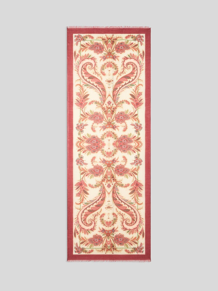WOOL, CASHMERE AND SILK SCARF WITH PRINT - 2