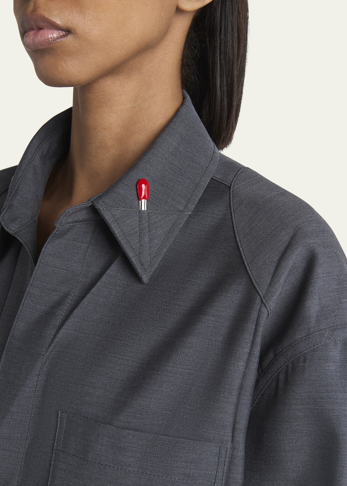 Matches-Collar Travel Light Wool Shirt - 5