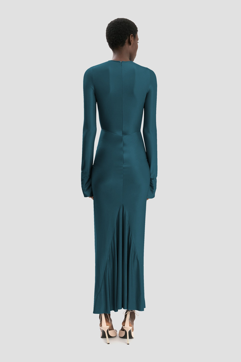 Frances Midi Dress In Dark Teal 5