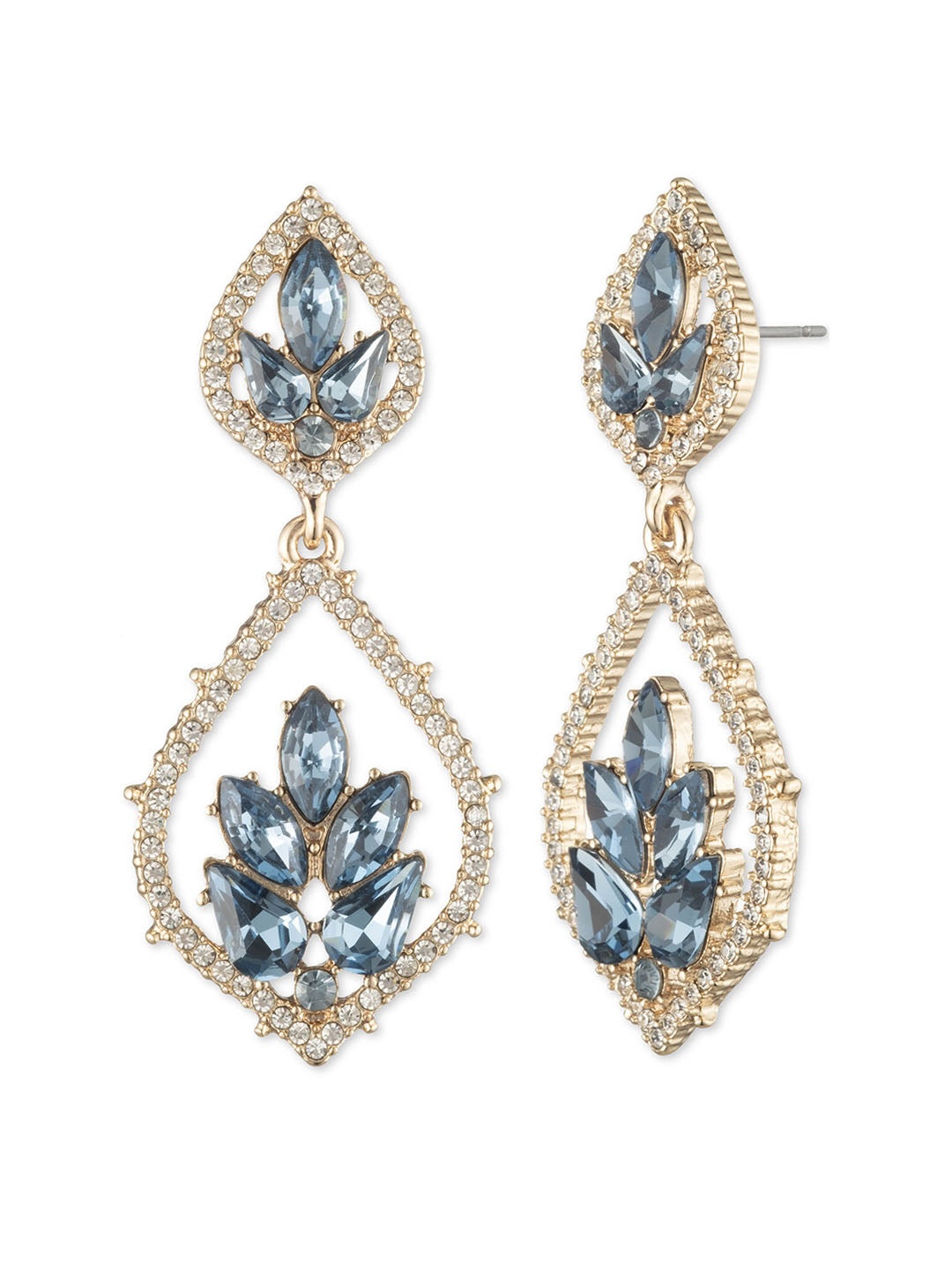 POISED DENIM LARGE DROP EARRING - 1