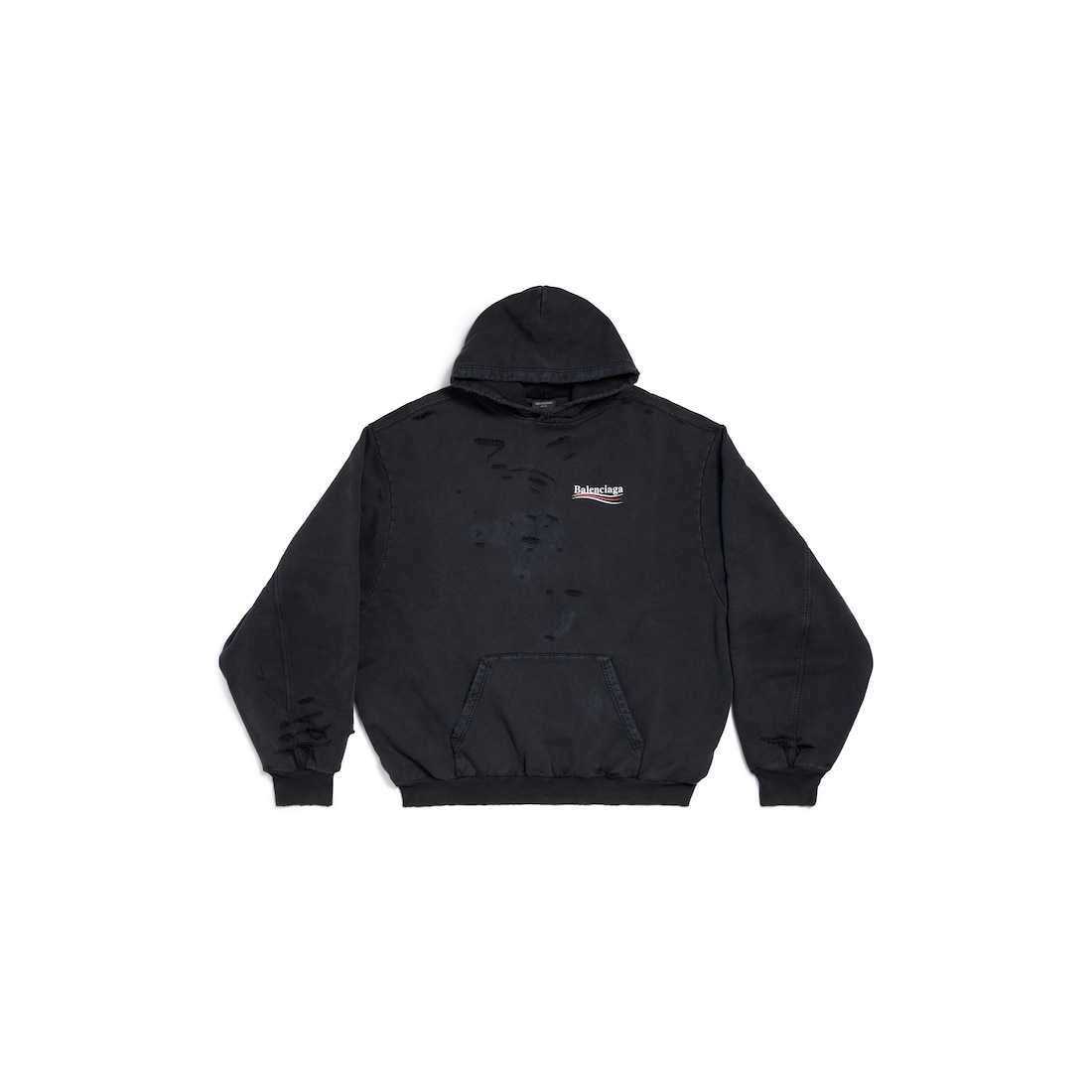 Men's Political Campaign Layered Hoodie in Black - 1