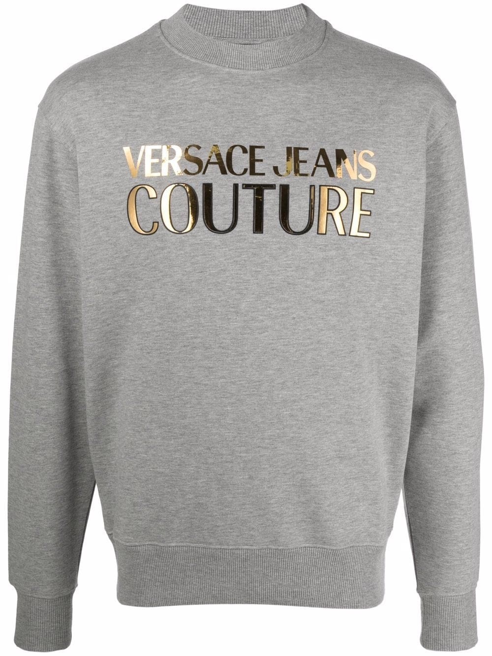 metallic logo-print sweatshirt - 1