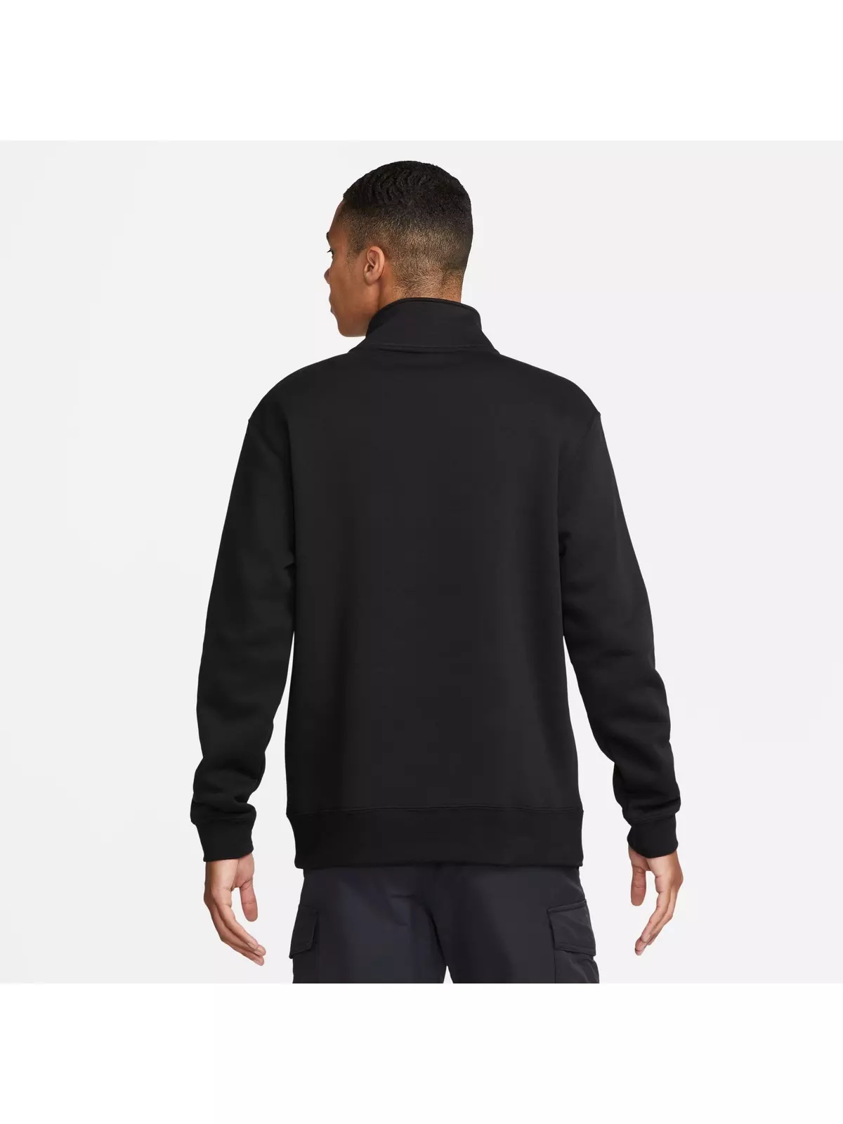 Men's Sportswear Brushed-Back 1/2-Zip Pullover-Black - 10