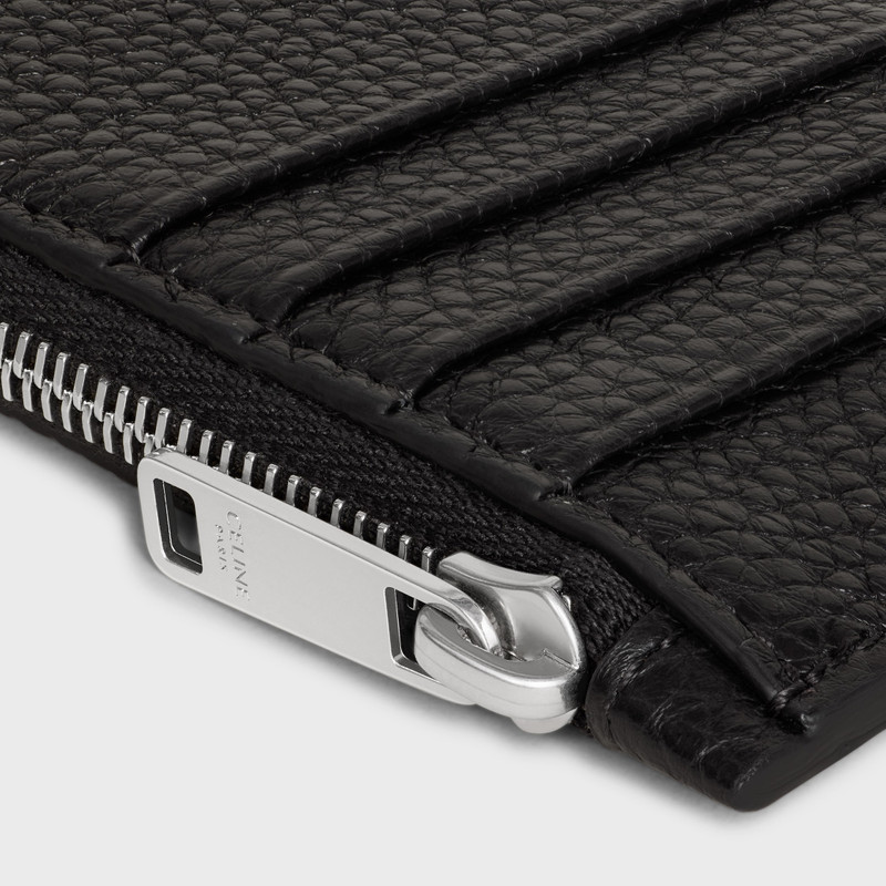 Zipped compact card holder IN GRAINED CALFSKIN 4