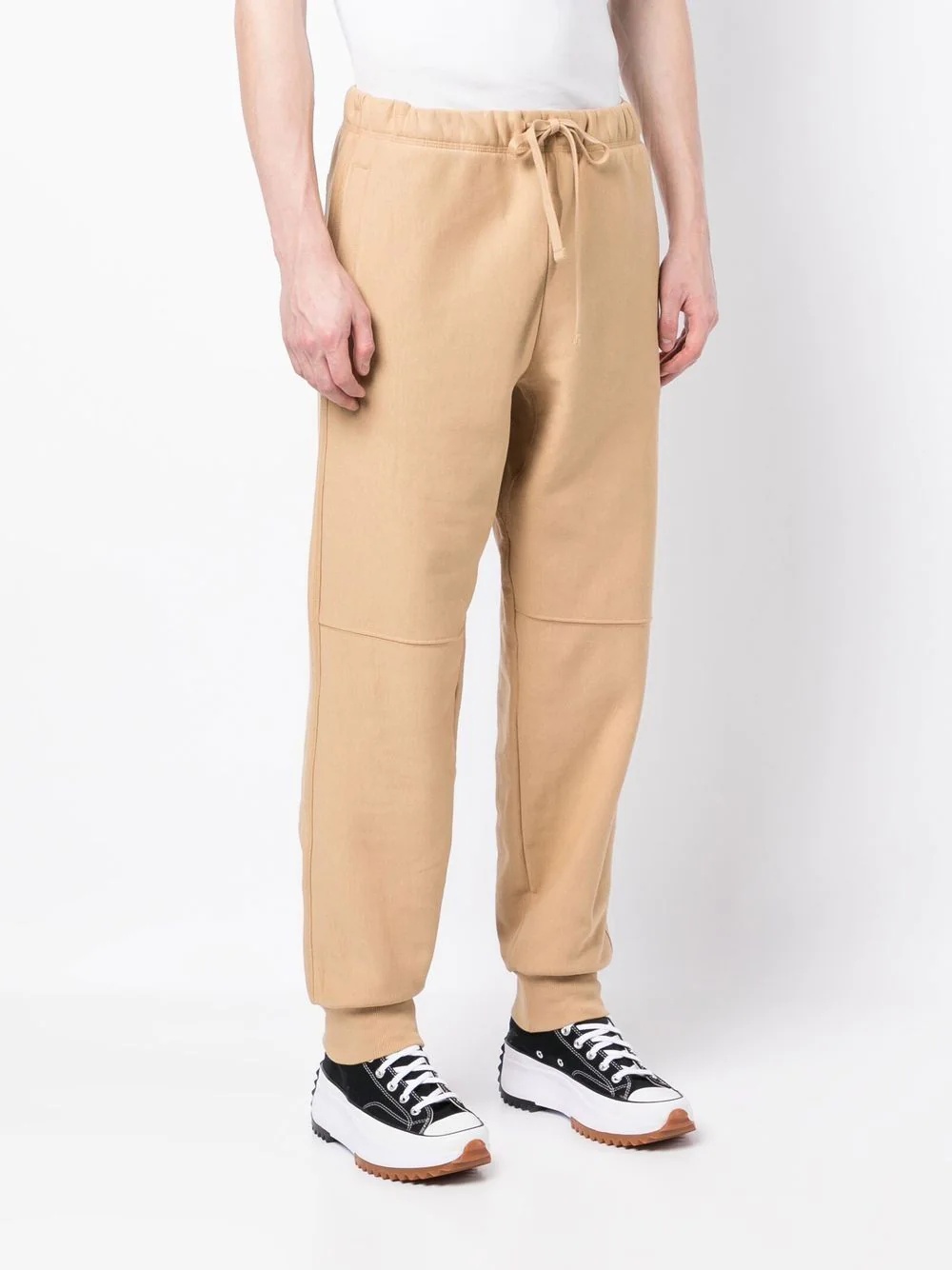 drawstring-waist cotton-blend track pants - 3