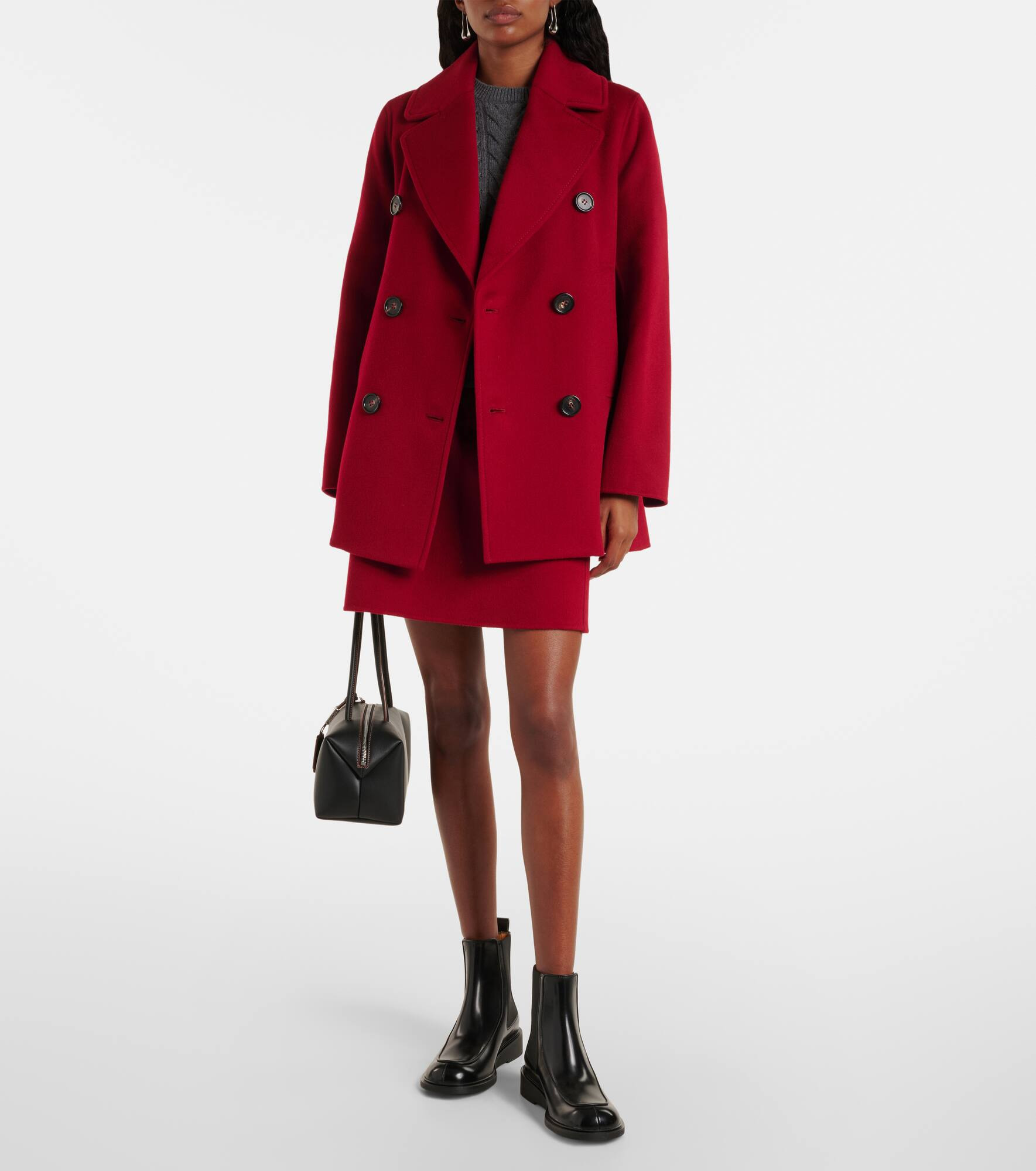 Caban double-breasted virgin wool peacoat - 2