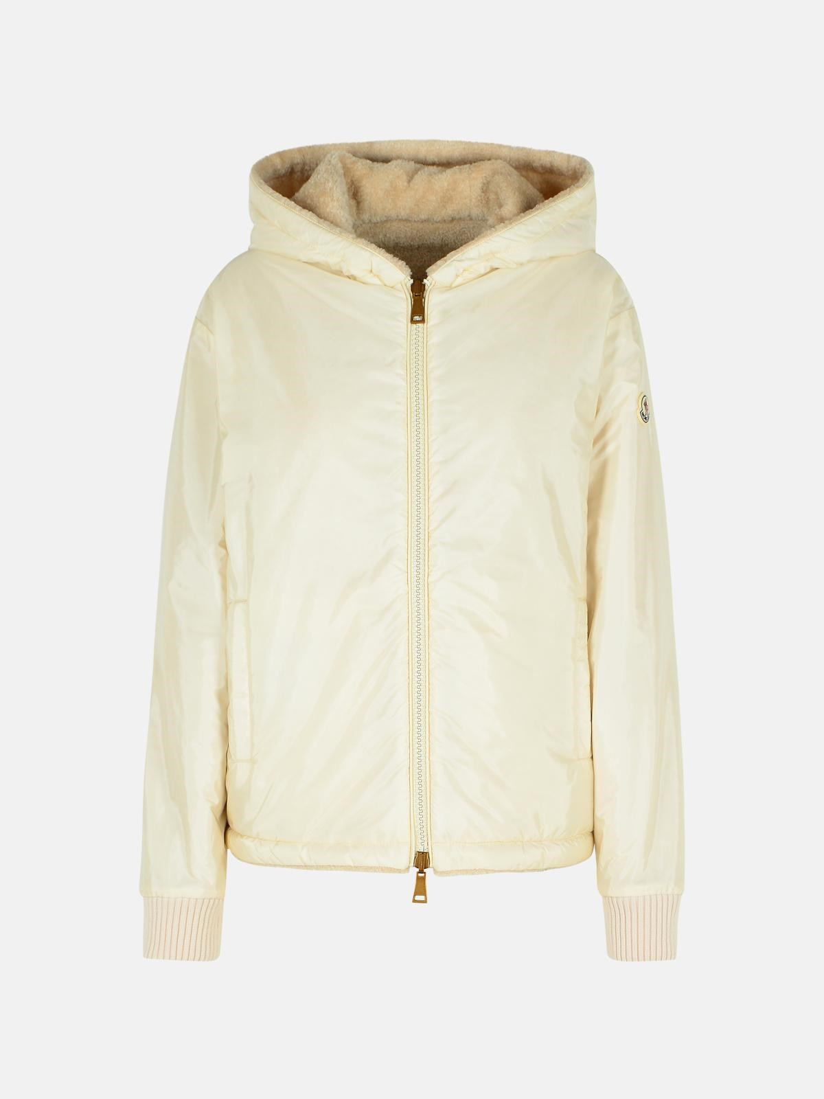REVERSIBLE JACKET IN CREAM COTTON BLEND - 4