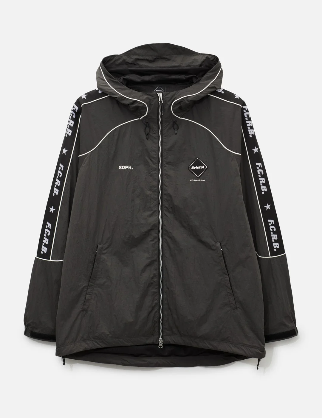 NYLON CHAMBRAY PRACTICE HOODED JACKET - 1