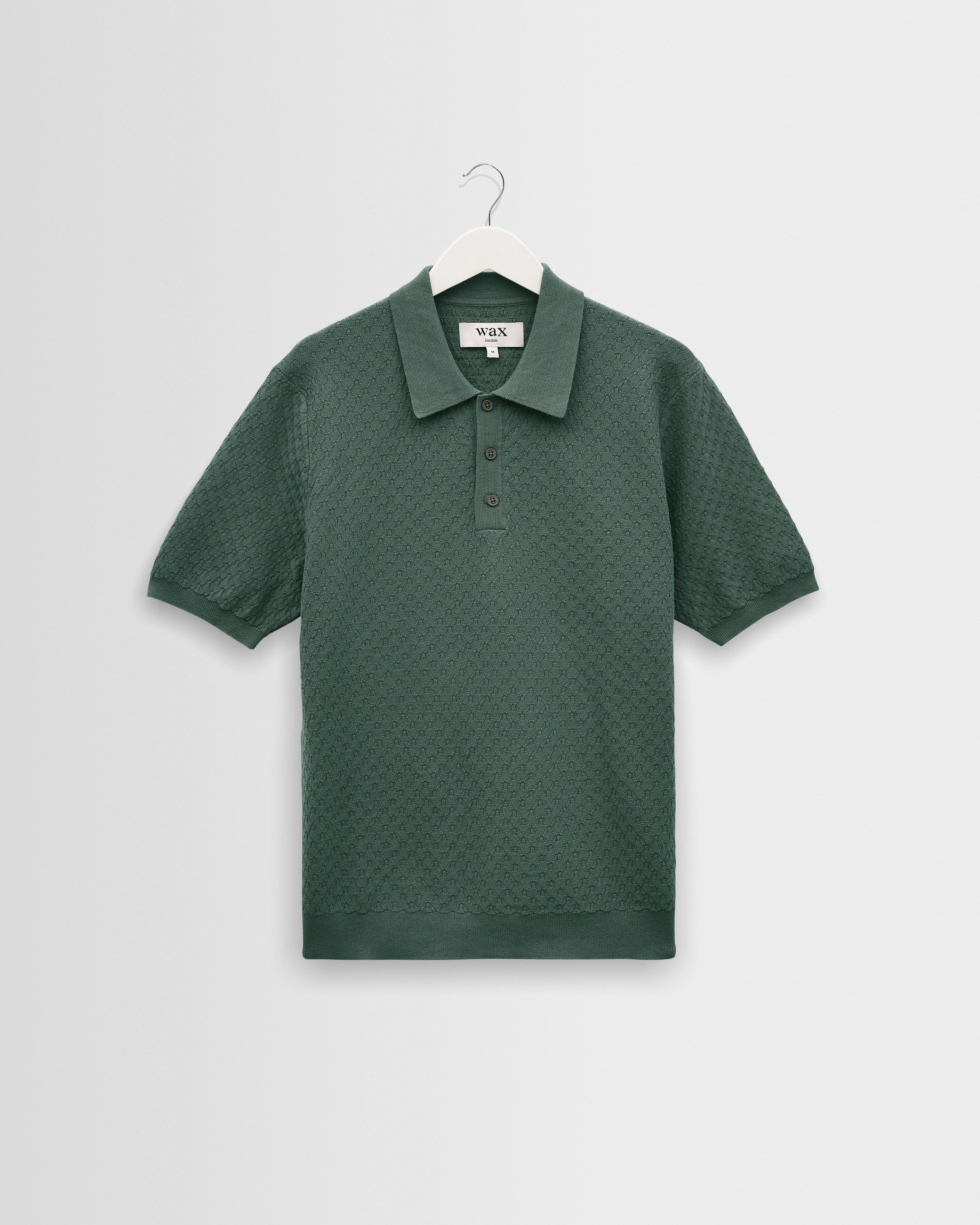Naples - Sea Green Retro Diamond Knitted Polo - 1