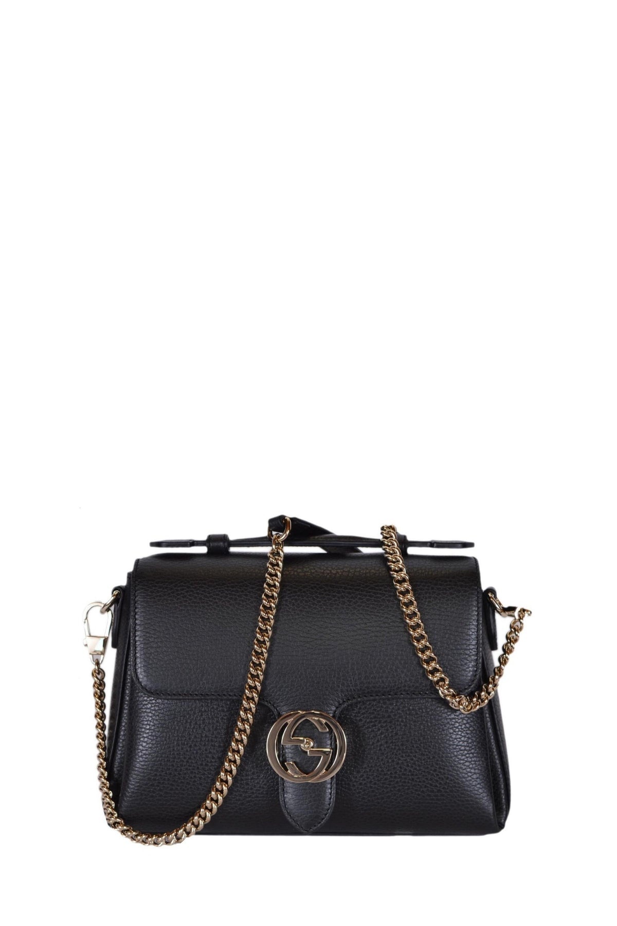 GG Shoulder Bag in Black Leather - 1