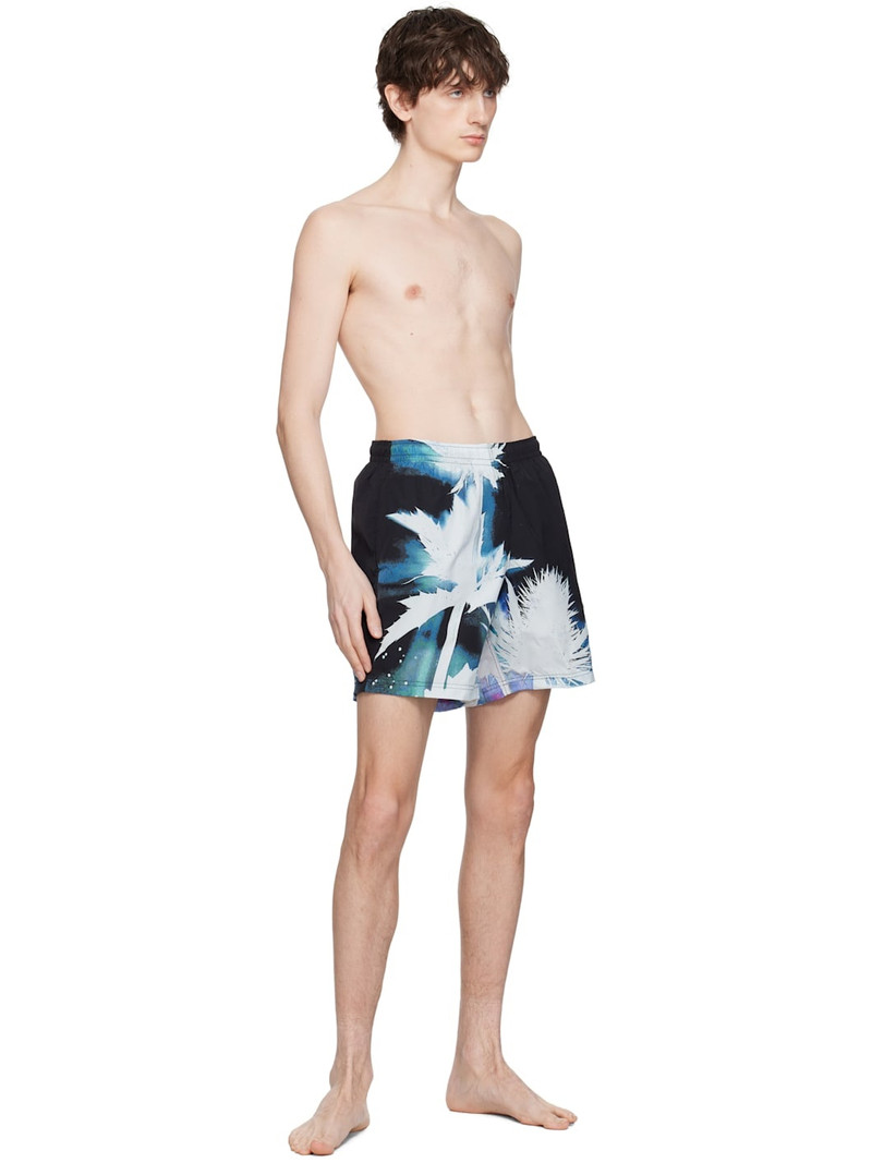 Alexander McQueen Black & Blue Lightleak Thistle Swim Short outlook