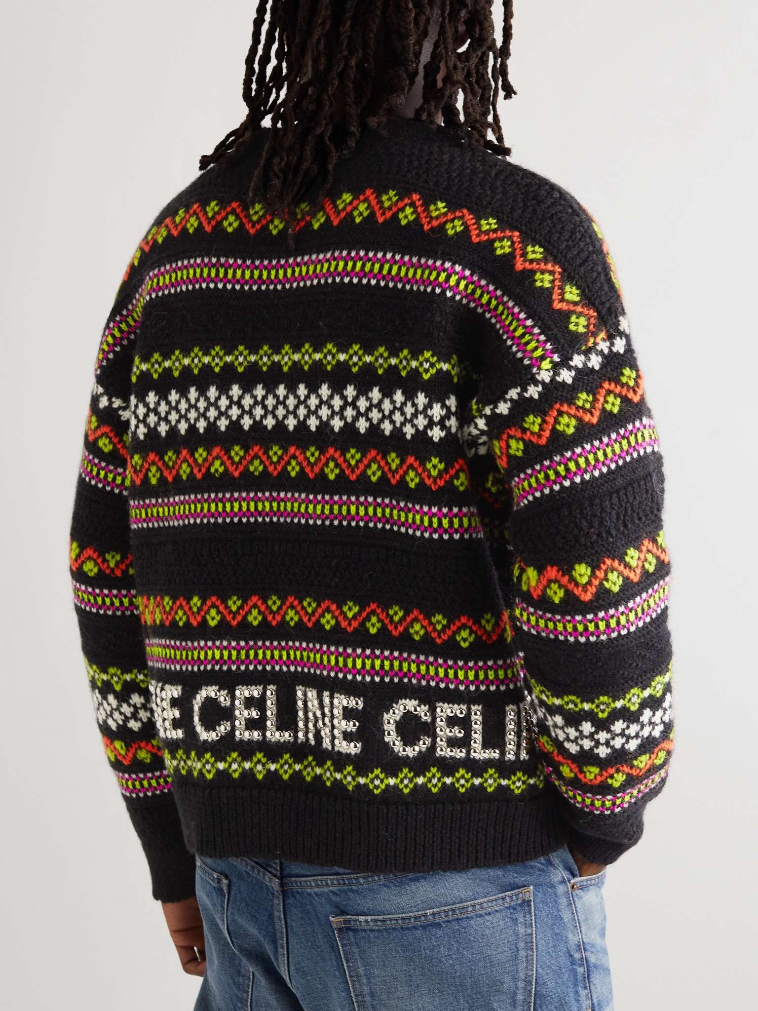 Studded Fair Isle Wool Sweater - 4