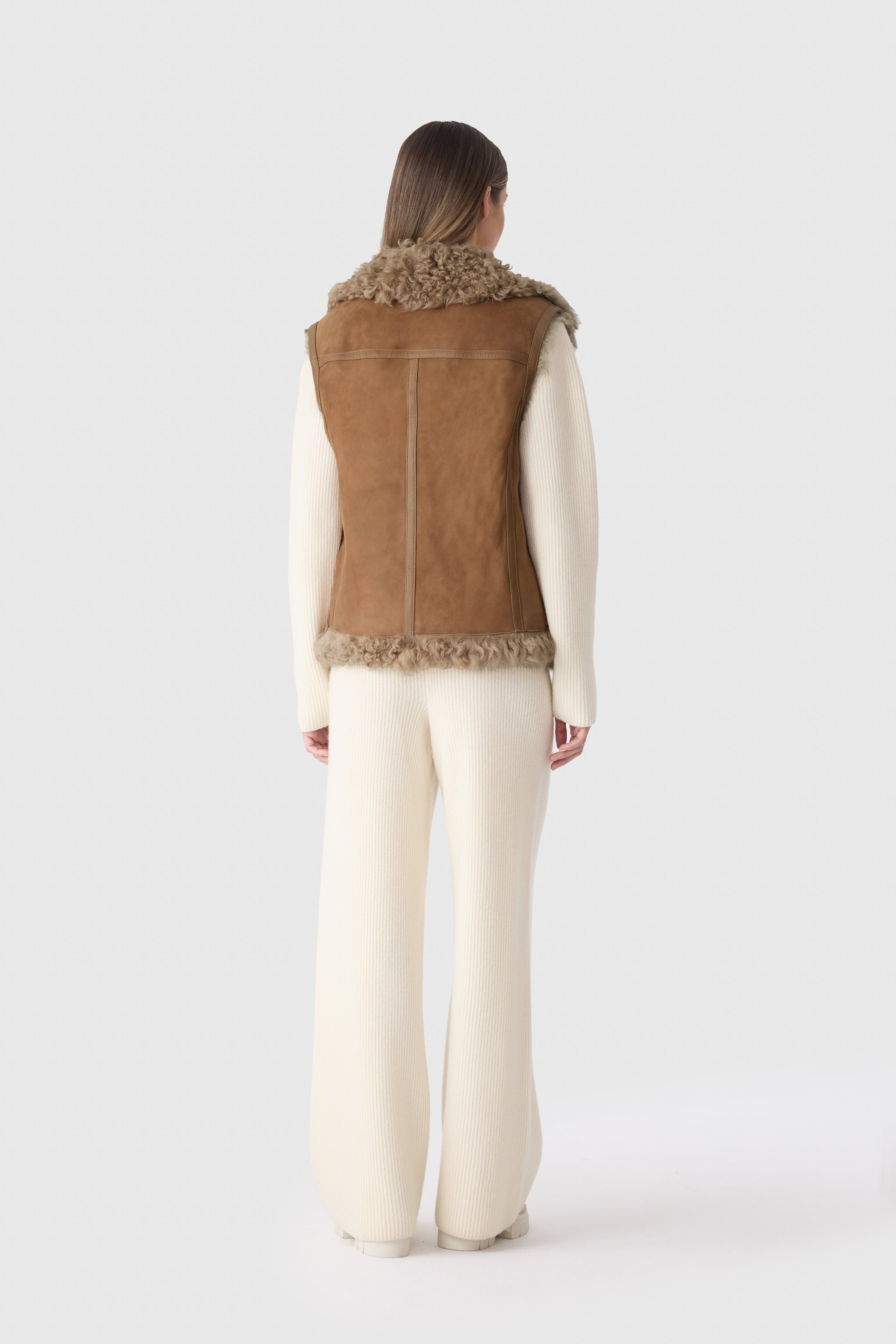 KASIA Reversible Shearling Leather Vest - 5