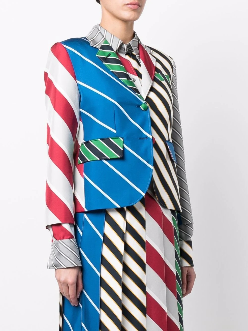 multi stripe-print blazer - 3