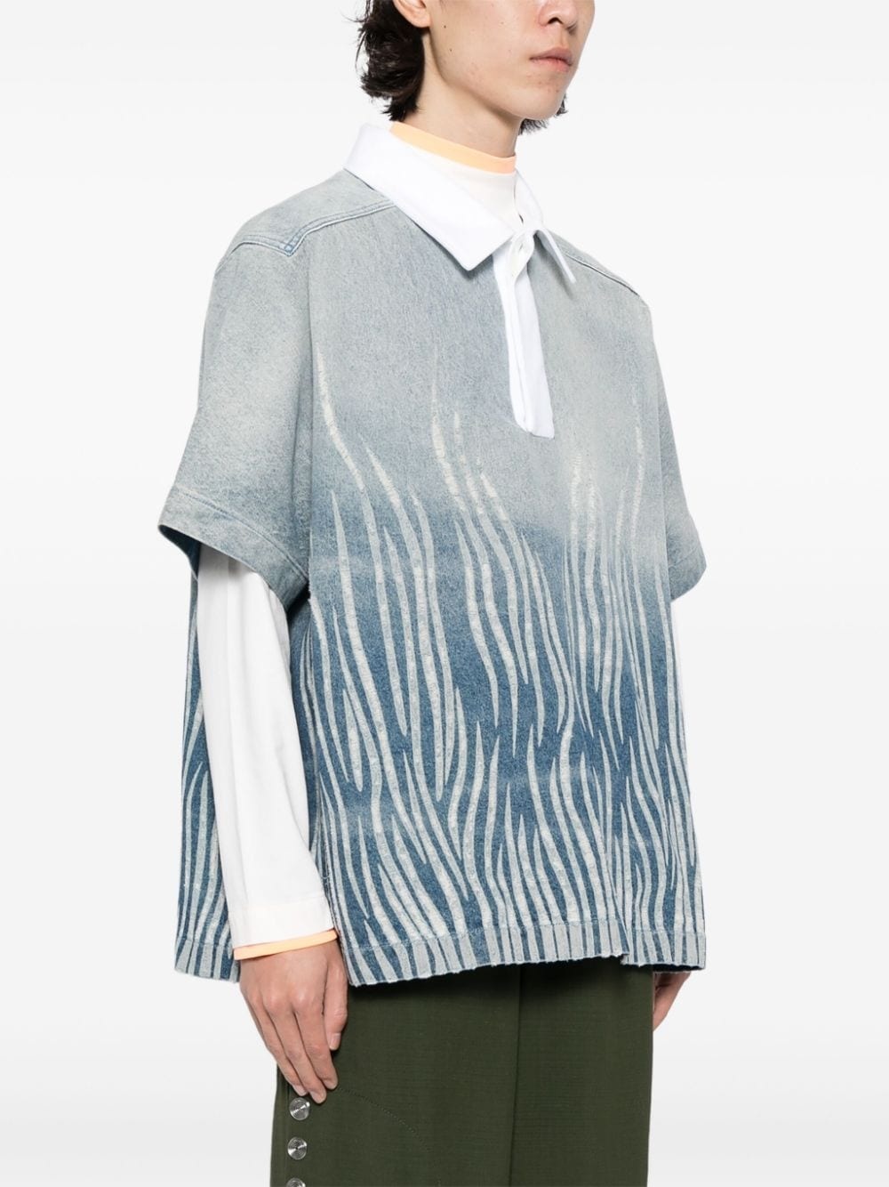 graphic-print organic cotton polo shirt - 3