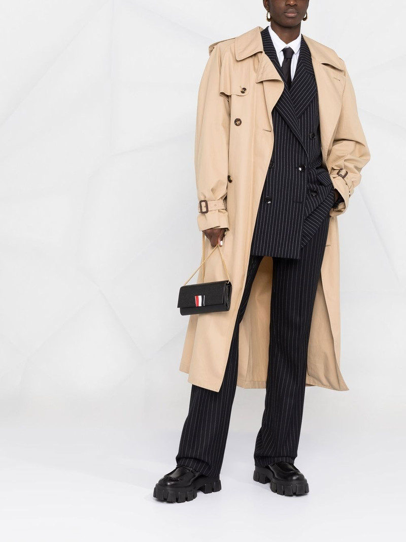 Thom Browne logo-patch leather shoulder bag outlook