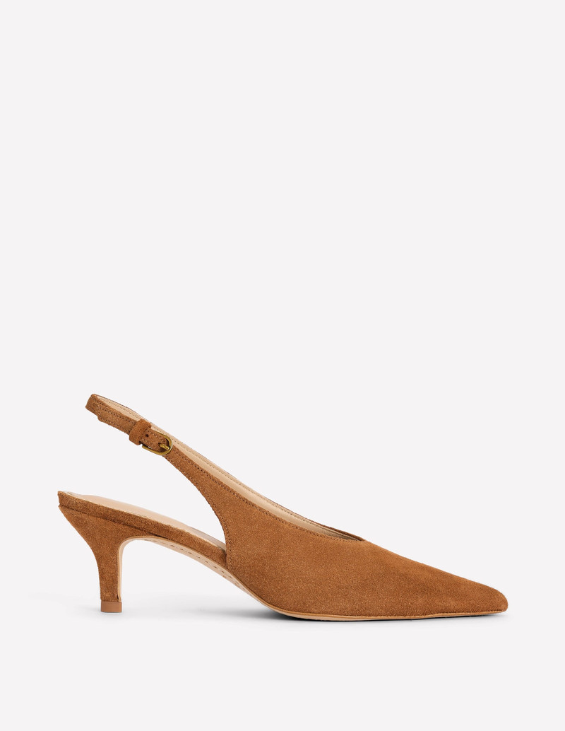 High Cut Slingback Court-Tan 1