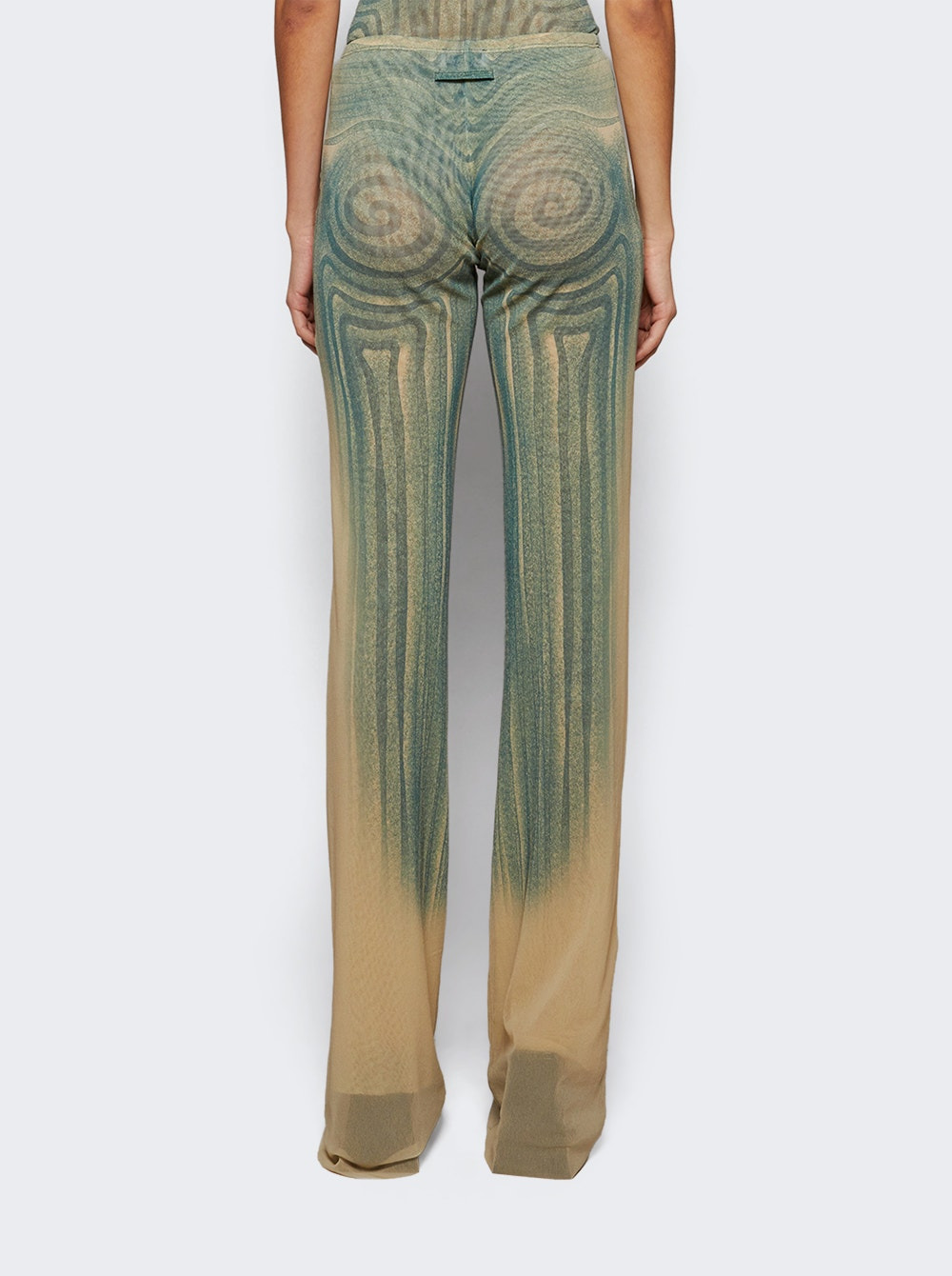 Spiral Mesh Pants Ecru And Aqua - 4