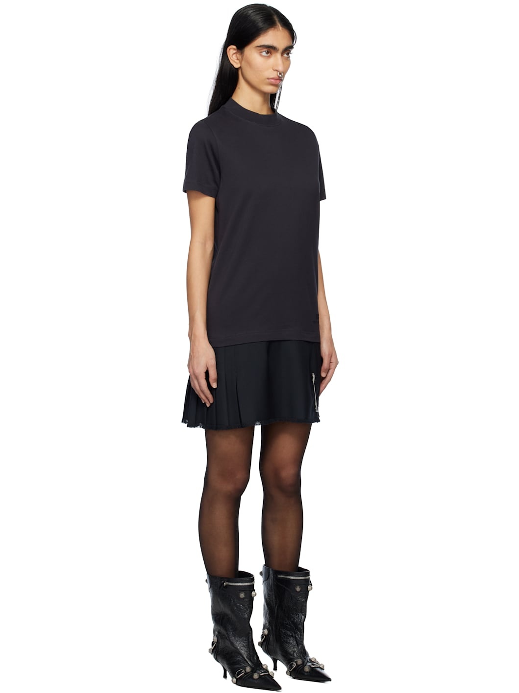 Black Layered T-shirt Minidress - 2