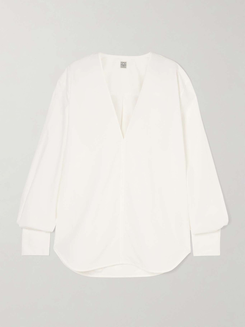 Oversized organic cotton-poplin shirt White - 1