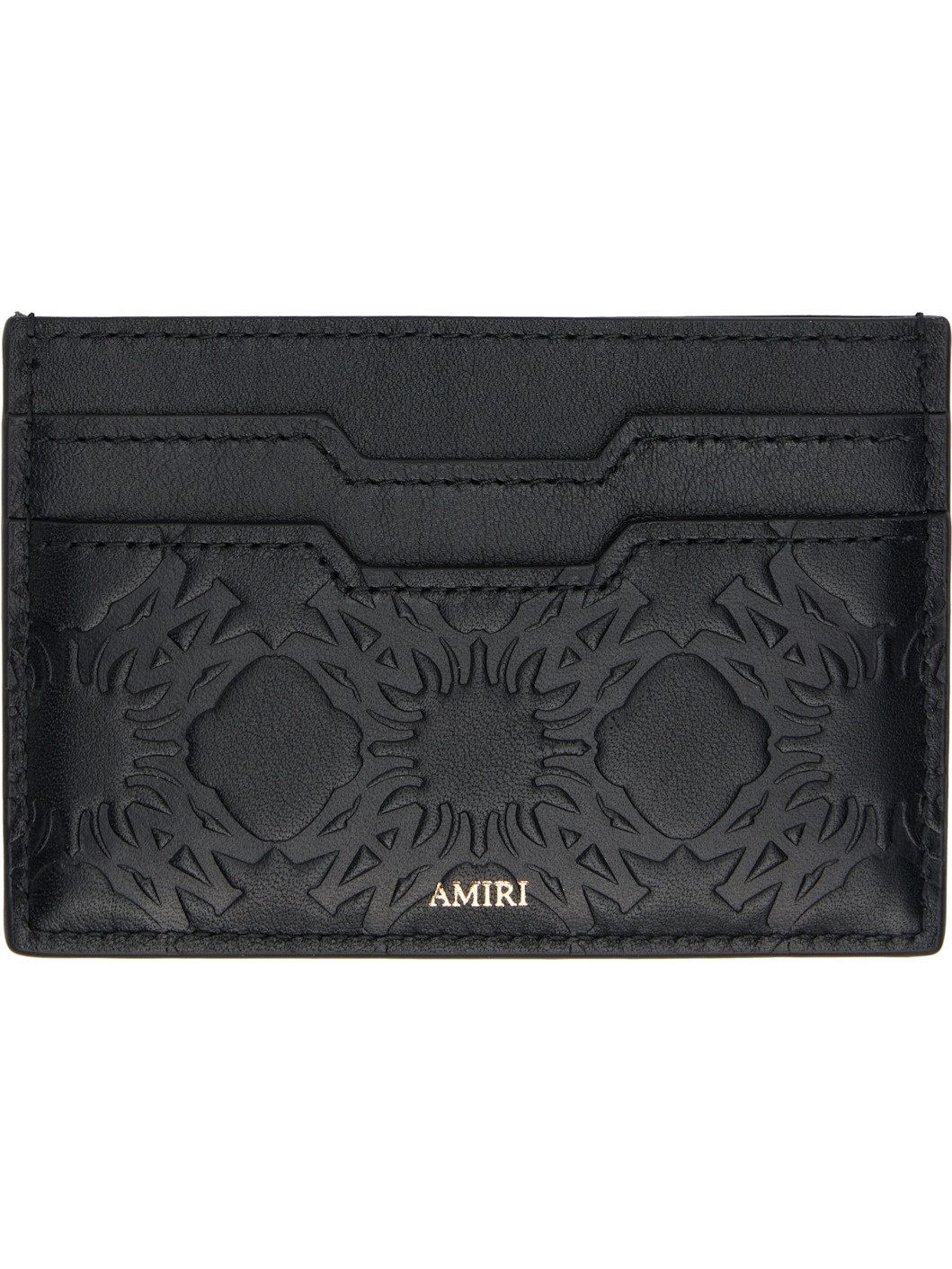 Black MA Quad Leather Card Holder - 2
