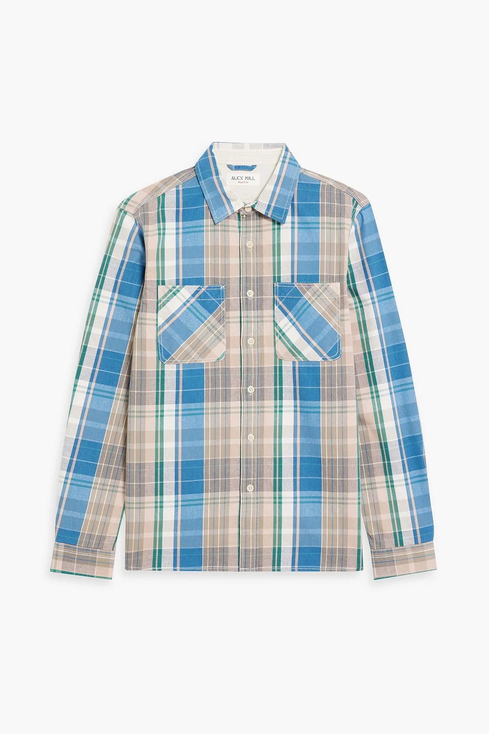 Checked cotton-twill shirt - 1
