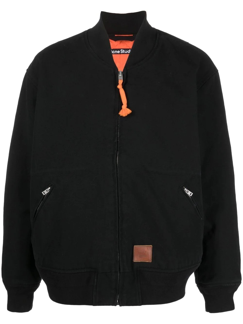 logo-patch bomber jacket - 1