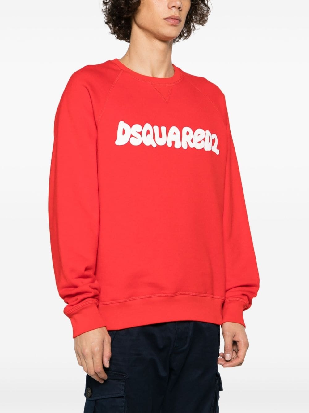 logo-print cotton sweatshirt - 3