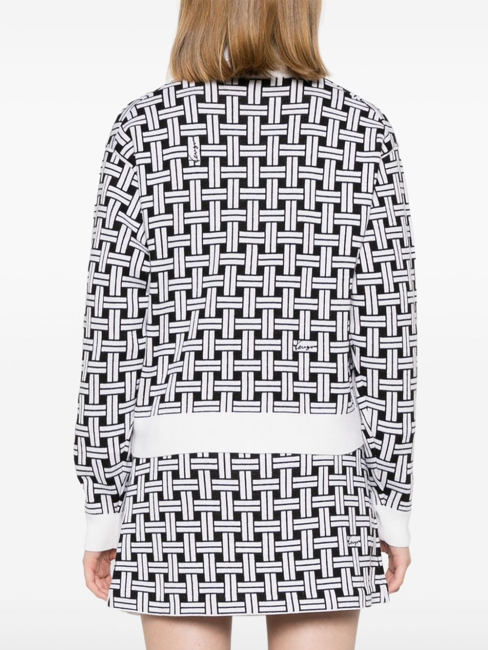 patterned-jacquard cardigan - 4