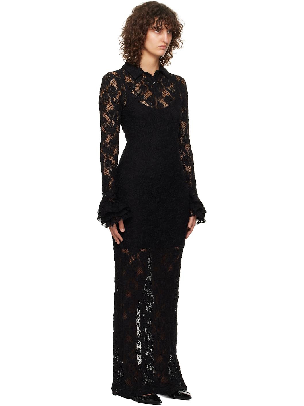 Black Lace Maxi Dress - 2