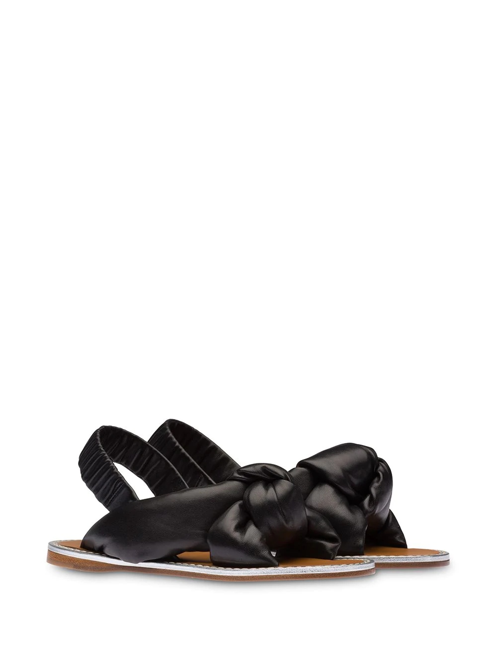 knotted nappa-leather padded sandals - 2