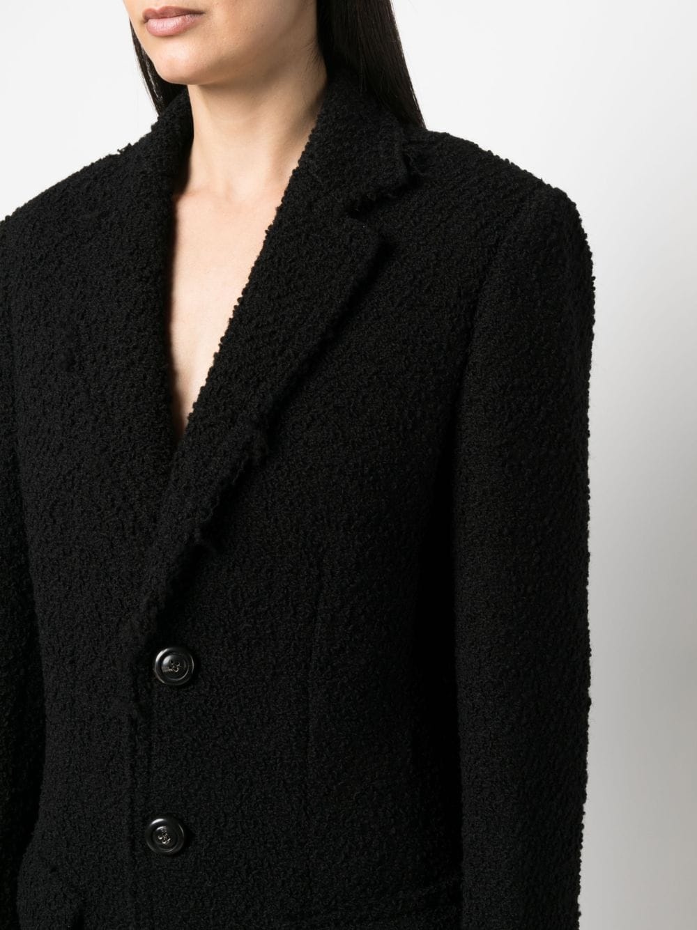 single-breasted bouclé coat - 5