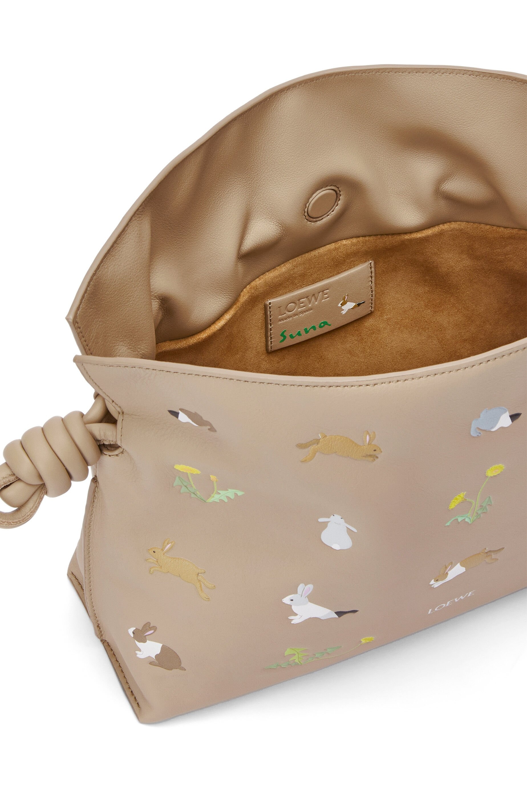 Bunny medium Flamenco clutch in nappa calfskin - 9