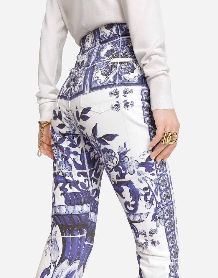 Majolica-print Grace jeans - 4