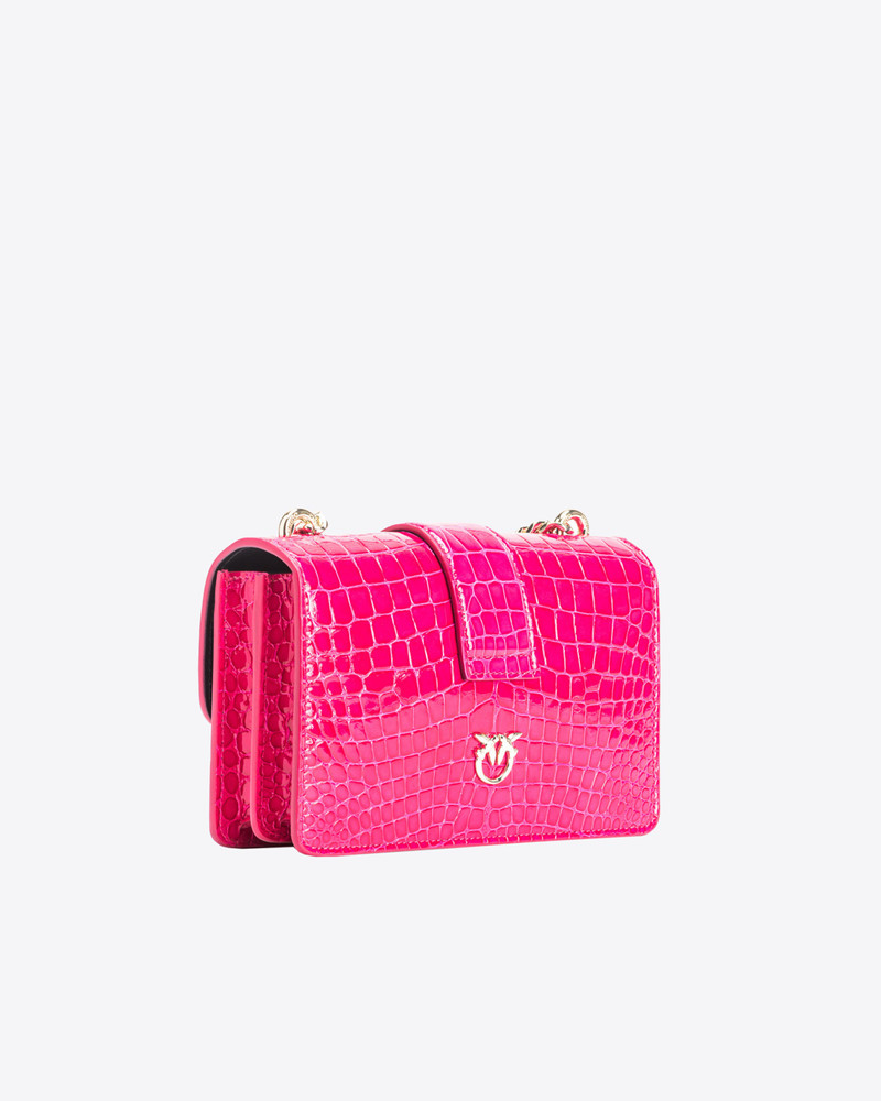 PINKO PINKO GALLERIA MINI LOVE BAG ONE IN SHINY COLOURED CROCODILE-PRINT LEATHER outlook
