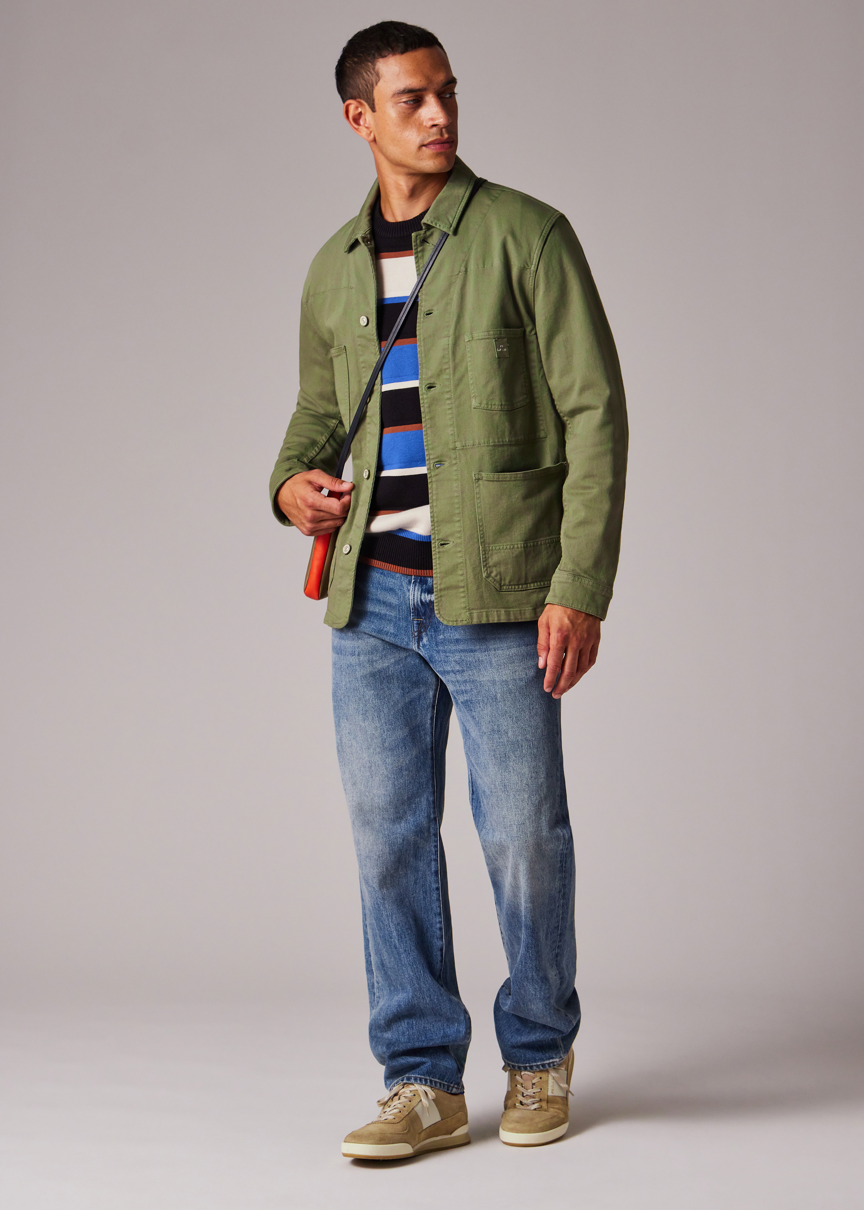Khaki Stretch Cotton-Twill Chore Jacket - 8