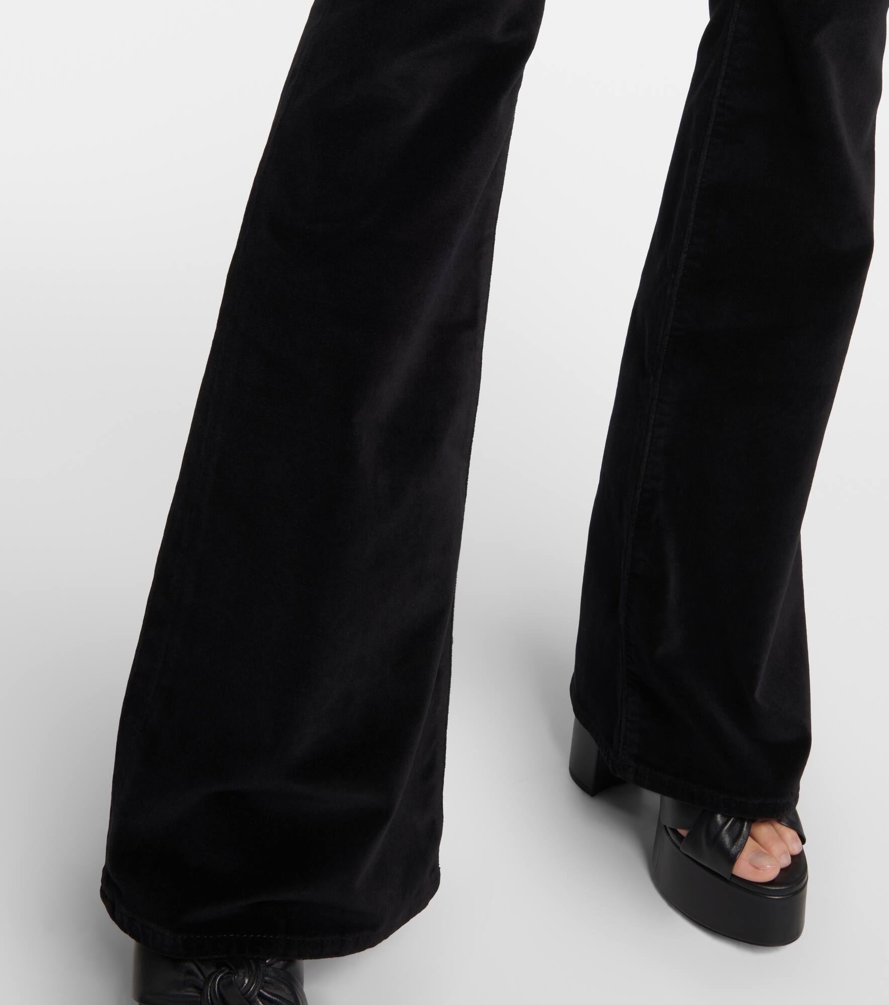 High-rise velvet flared pants - 5