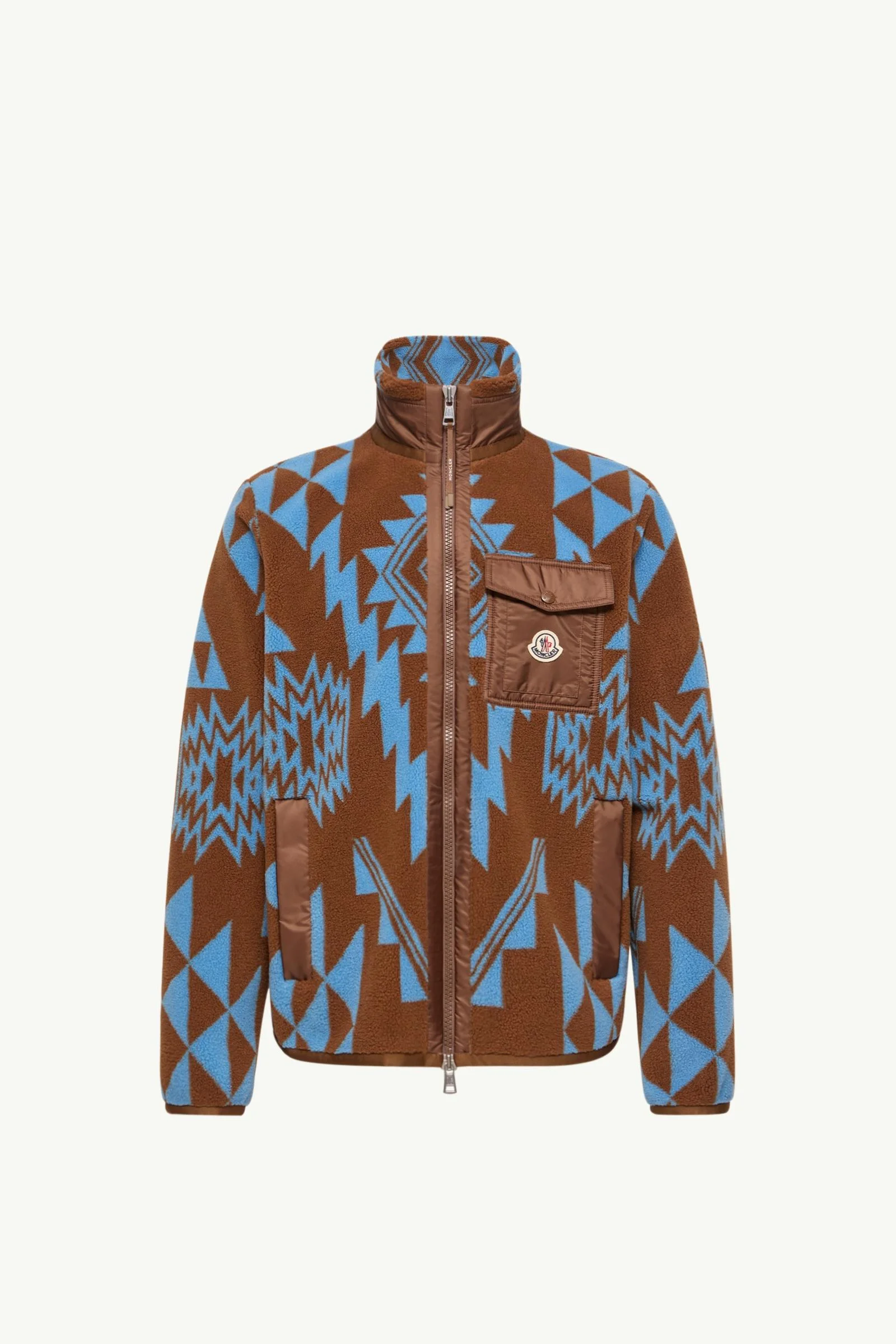 Geometric Teddy Zip-Up Hoodie - 1