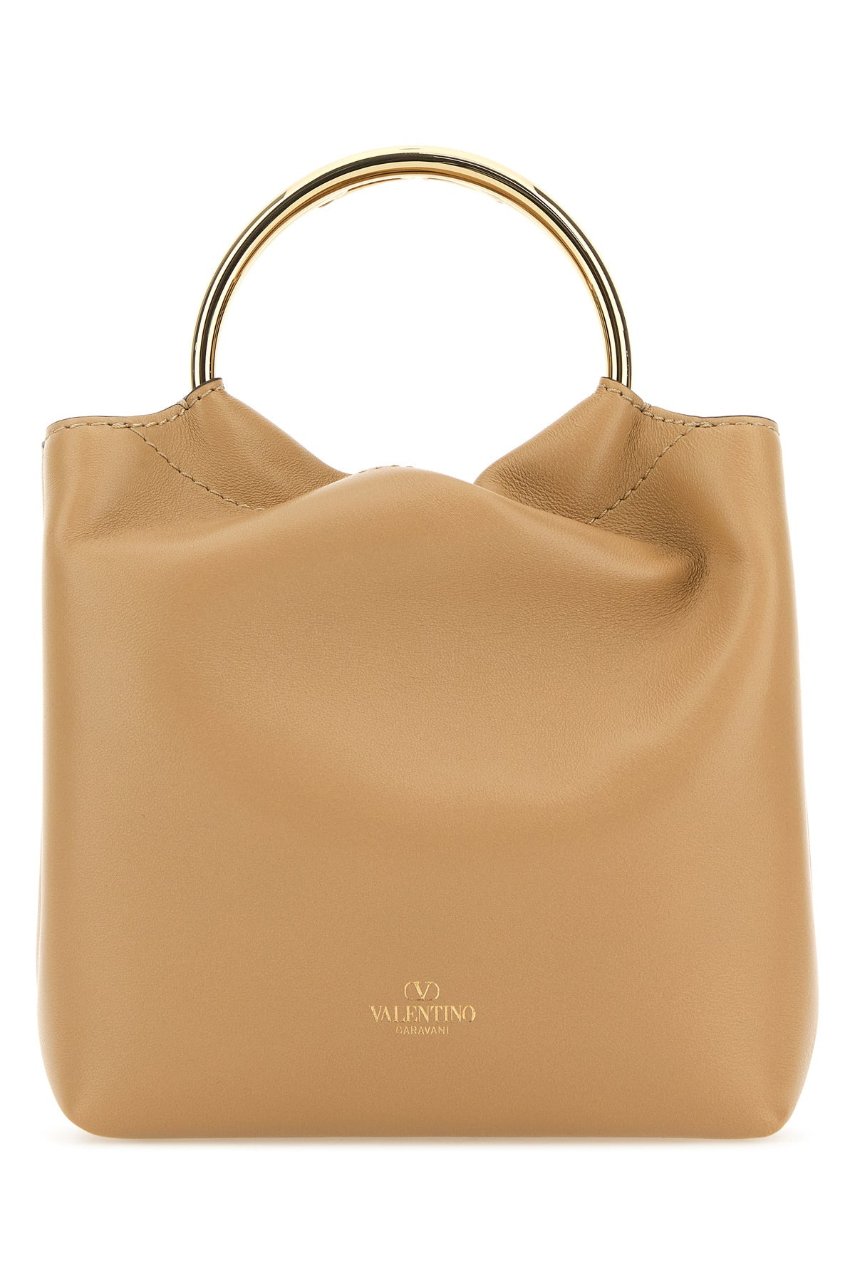 Antiqued pink leather bucket bag - 3