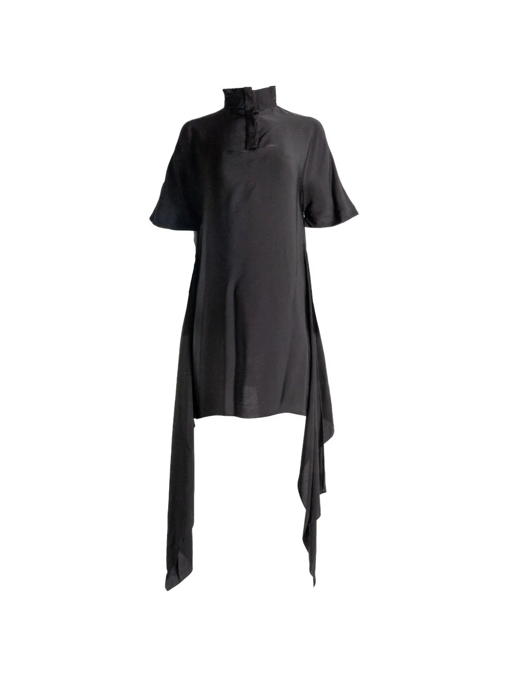 draped high-neck dress - 1