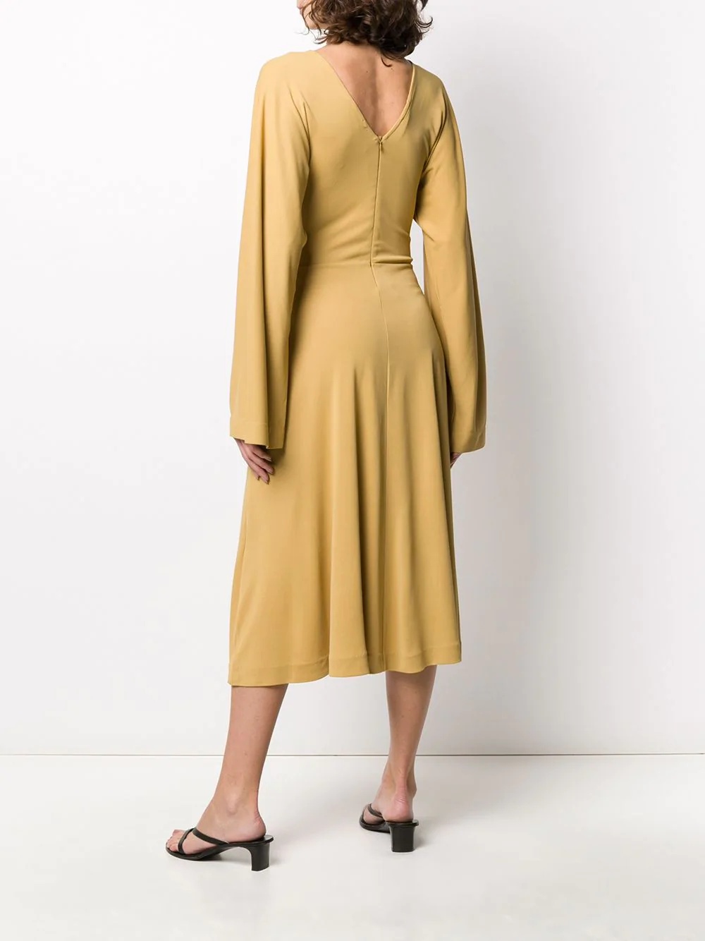 long-sleeve flared dress - 4