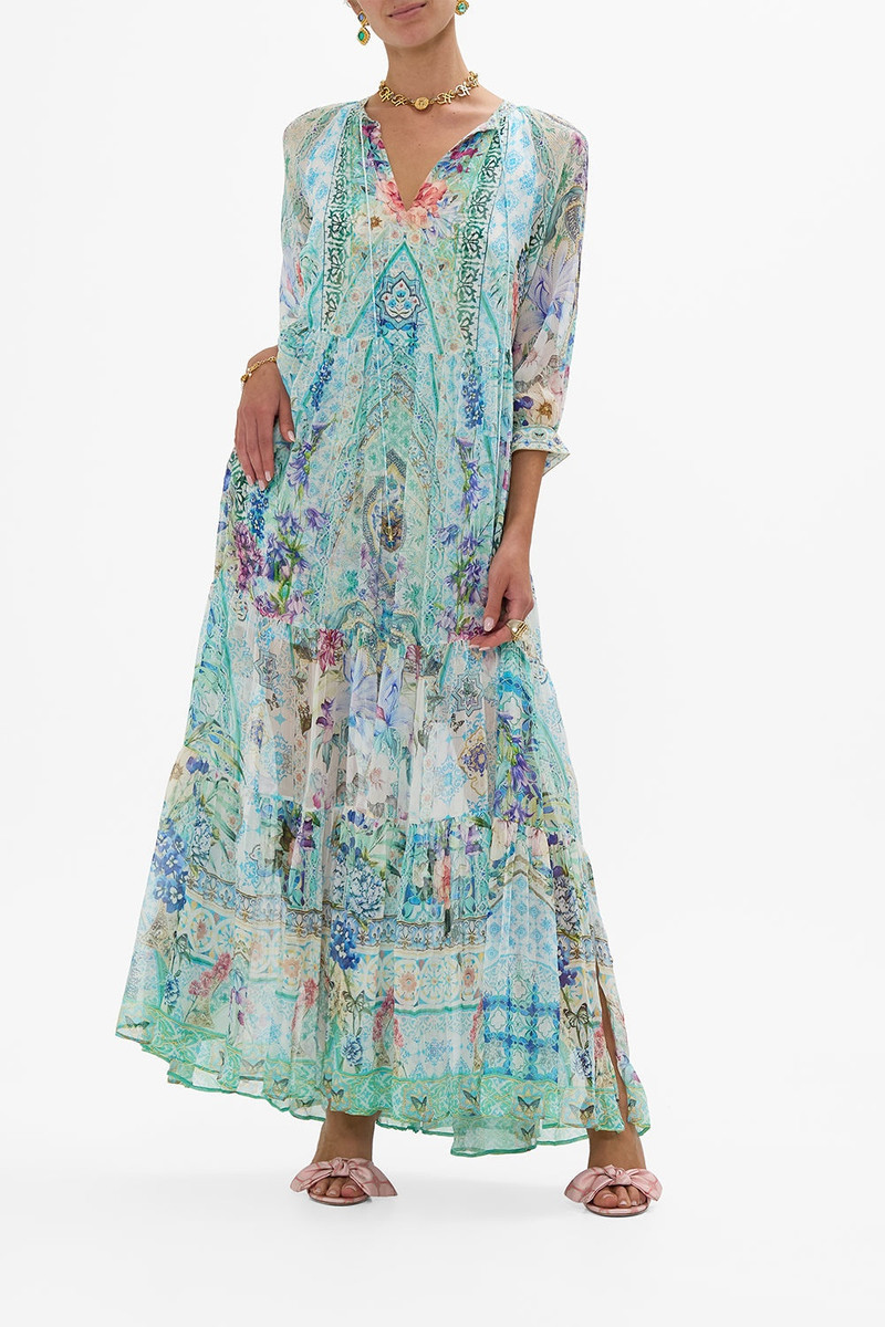 CAMILLA LONG GATHERED PANEL DRESS outlook