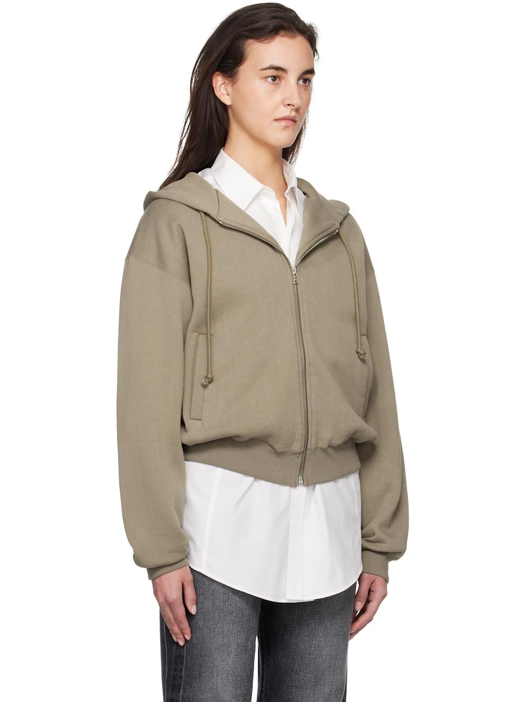 Taupe Smooth Soft Sweat Hoodie - 2