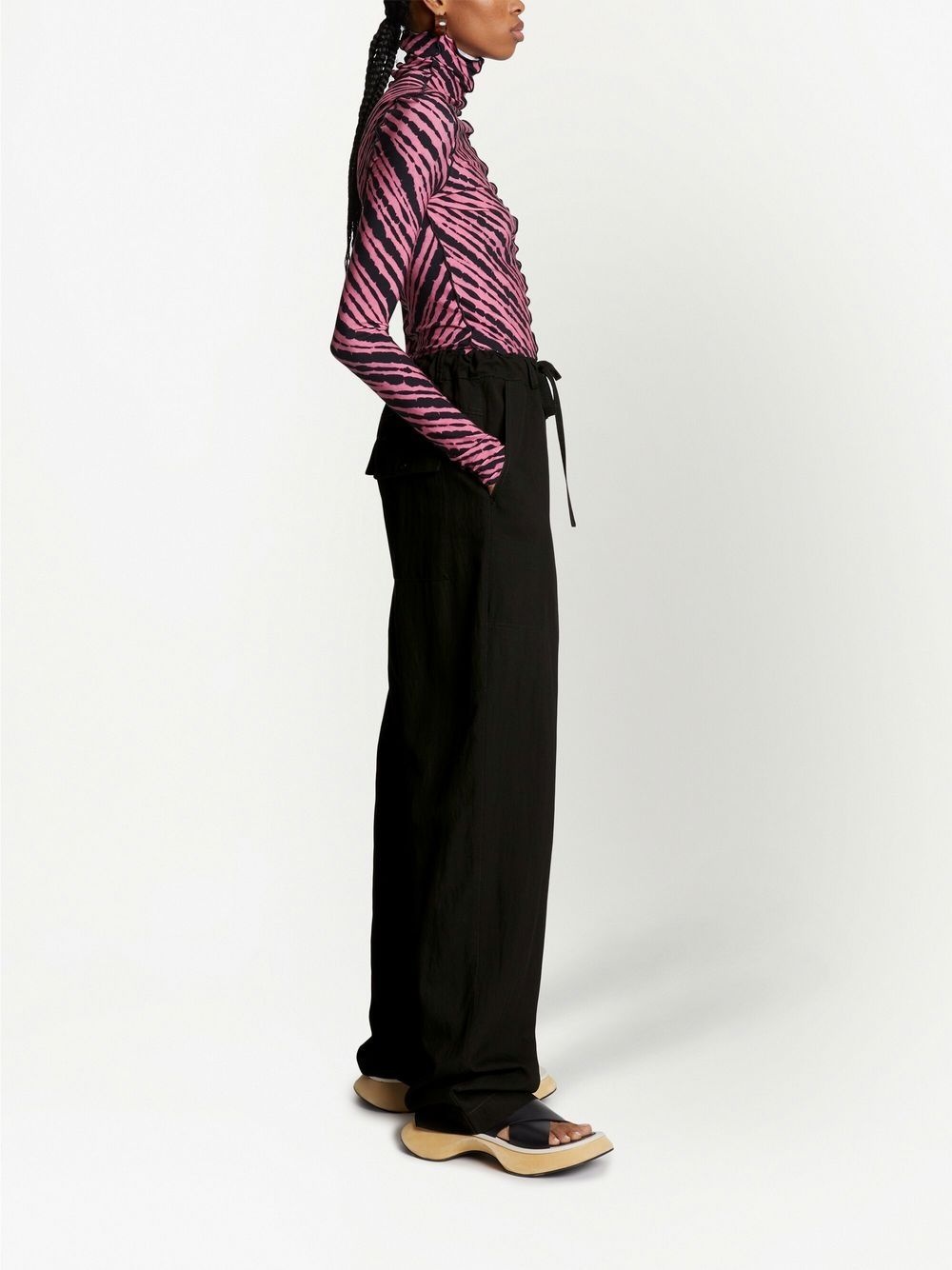 drawstring straight-leg trousers - 3